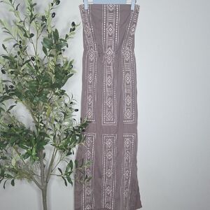 Gianni Bini Bohemian Maxi Dress with Geometric Pattern Sz S